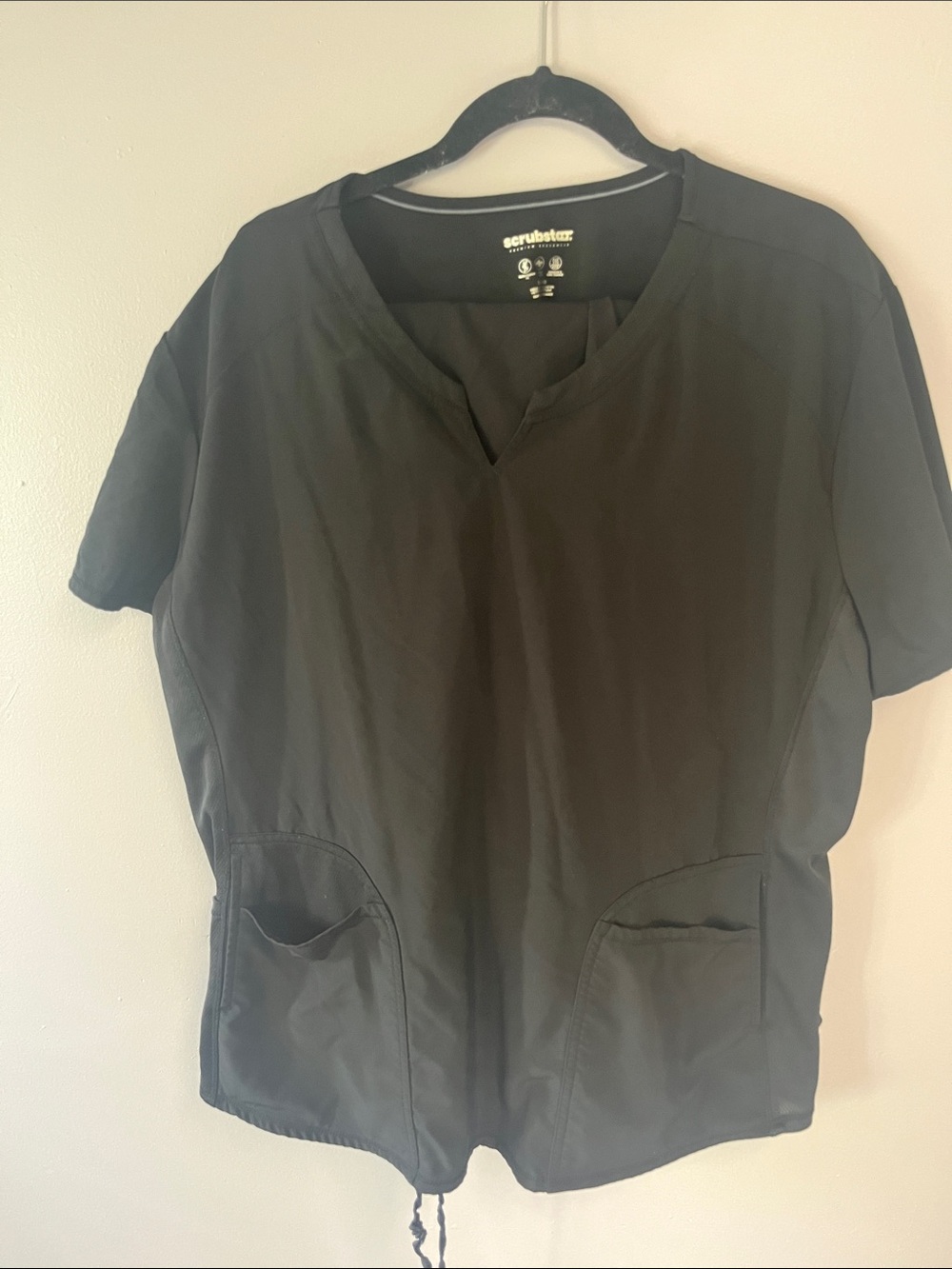 Scrubstar Black Short-Sleeve V-Notch Scrub set